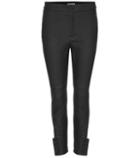 Oscar De La Renta Leather Cropped Trousers