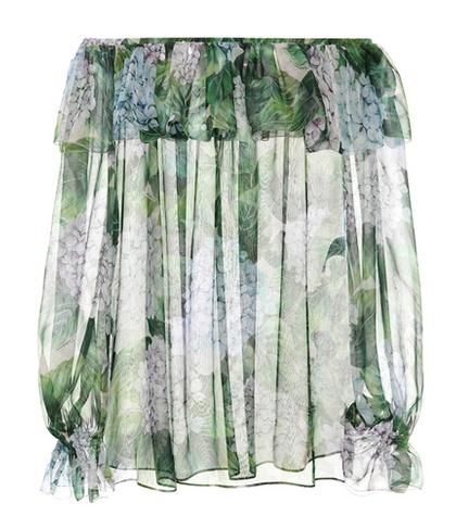 Etro Floral-printed Silk Off-the-shoulder Blouse