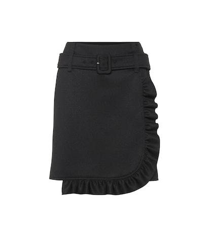 Aquazzura Jersey Ruffled Miniskirt