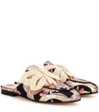 Gucci Princetown Embellished Brocade Slippers