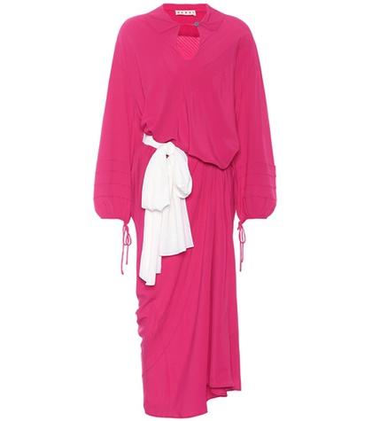 Le Specs Silk-blend Crêpe Midi Dress
