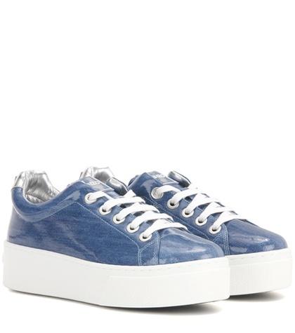 Kenzo Platform Coated Denim Sneakers