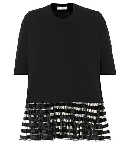 Jw Anderson Organza Trimmed Cotton T-shirt