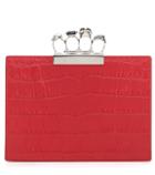 Alexander Mcqueen Jewelled Small Four-ring Leather Clutch
