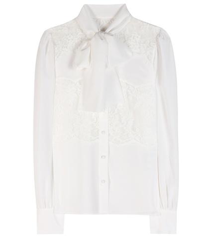 Dolce & Gabbana Lace-paneled Silk Blouse