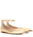 Mother Gia Metallic Leather Ballerinas