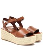 Prada Leather Espadrille Platforms