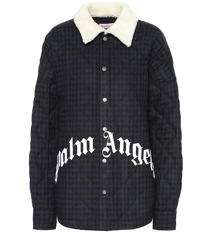 Palm Angels Logo Checked Wool-blend Jacket