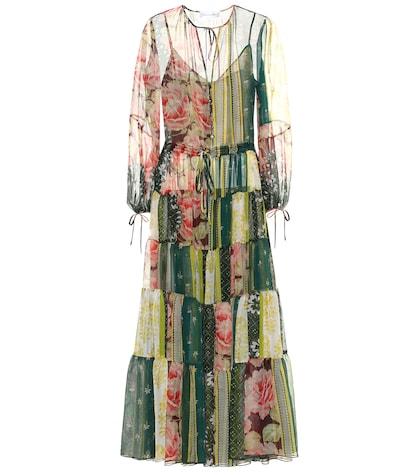 Oscar De La Renta Printed Silk Chiffon Dress