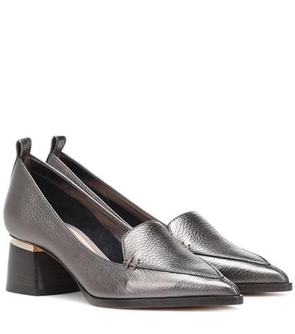 Saint Laurent Leather Block Heel Loafers