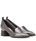 Saint Laurent Leather Block Heel Loafers
