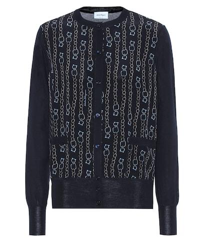 Salvatore Ferragamo Printed Silk And Wool Cardigan