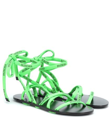 Miu Miu Neon Lace-up Sandals