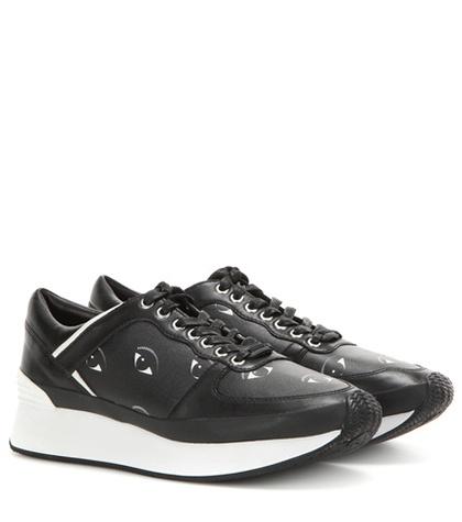Kenzo Platform Printed Leather Sneakers