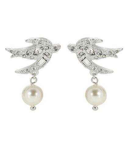 Miu Miu Crystal-embellished Silver Earrings