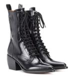 Chlo Lace-up Leather Boots