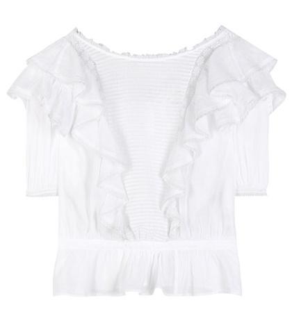 Alexander Mcqueen Nathan Ruffled Cotton Top