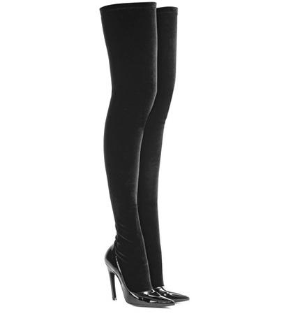 Acne Studios Velvet And Patent Leather Over-the-knee Boots