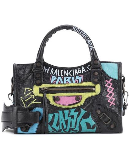P.e Nation Classic City Graffiti Small Leather Tote