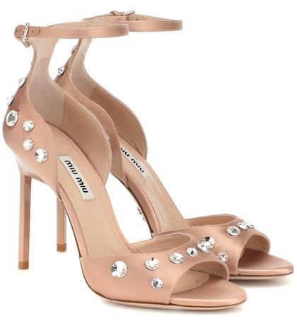 Gianvito Rossi Crystal-embellished Satin Pumps
