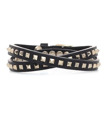 Stuart Weitzman Valentino Garavani Rockstud Leather Bracelet