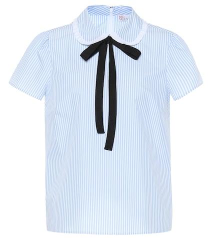 Roger Vivier Striped Cotton-blend Top