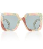 Gucci Square-frame Glitter Sunglasses