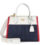 Tod's Paradigme Leather And Denim Handbag