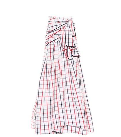 Rosie Assoulin Tri-tie Checked Maxi Skirt