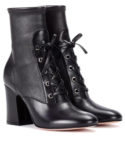 Gianvito Rossi Palmer Leather Ankle Boots