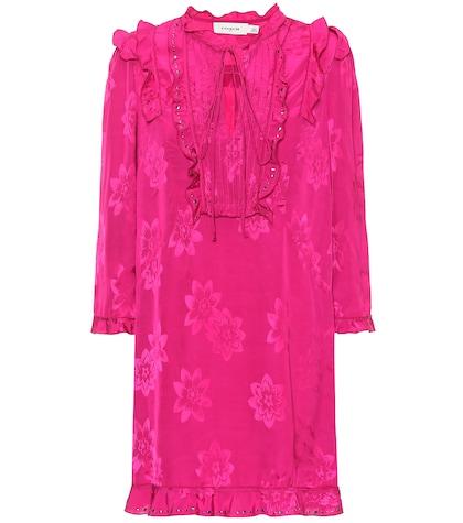 Coach Floral Satin Jacquard Dress