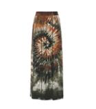 Valentino Printed Pleated Silk Maxi Skirt