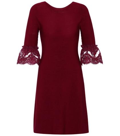 Oscar De La Renta Wool Lace-trimmed Dress