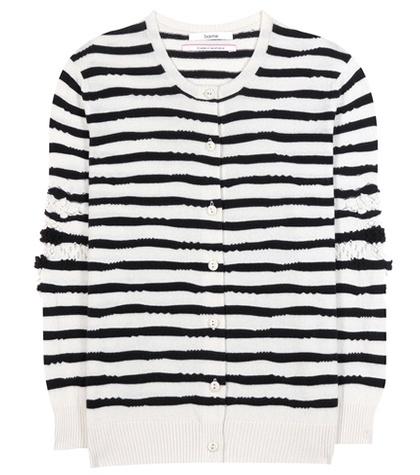 Barrie Striped Cashmere Cardigan
