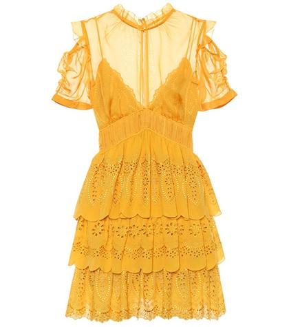 Self-portrait Embroidered Chiffon Minidress