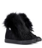 Moncler Caroline Fur-trimmed Sneakers
