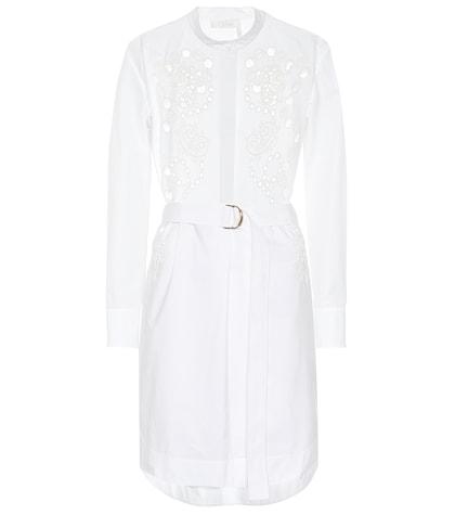Chlo Eyelet Lace Cotton Shirt Dress