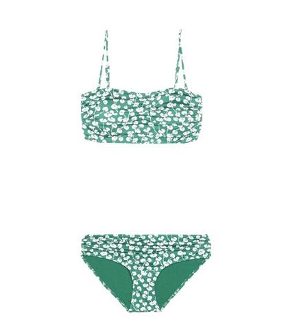 Ganni Lyme Floral-printed Bikini