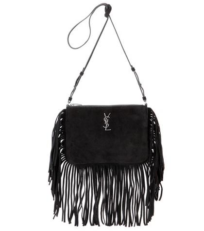 Balenciaga Monogram Fringed Suede Shoulder Bag