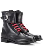 Dorateymur Combat Leather Ankle Boots