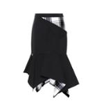 Burberry Asymmetric Plaid-paneled Skirt