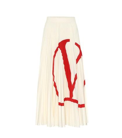 Valentino Vlogo Jersey Midi Skirt