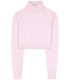 Gianvito Rossi Cropped Angora And Wool-blend Sweater