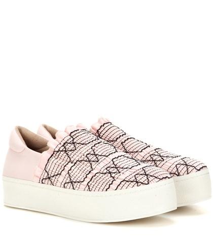 Opening Ceremony Cici Smocked Platform Slip-on Sneakers