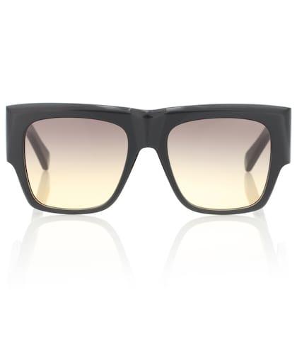 Red (v) Rectangular Acetate Sunglasses