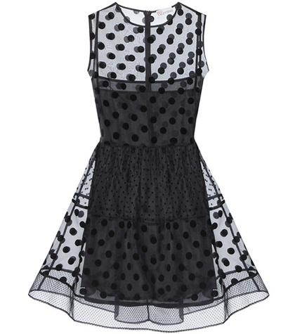 Redvalentino Polka-dot Silk-organza Mini Dress