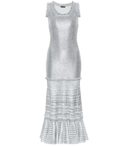 Alexander Mcqueen Laddered Knit Midi Dress