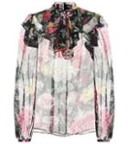Roger Vivier Printed Silk Chiffon Blouse