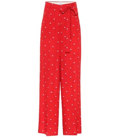 Valentino Floral-printed Silk Crêpe Trousers