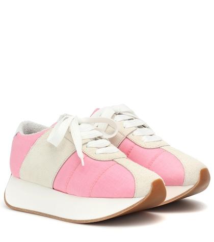Marni Big Foot Mesh And Suede Sneakers